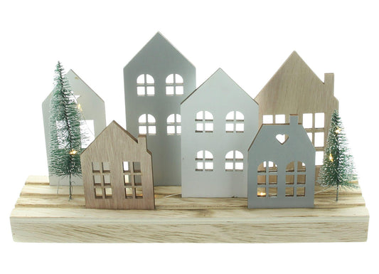 LED-Board "Häuser" - Weihnachtsdeko für den Innenbereich