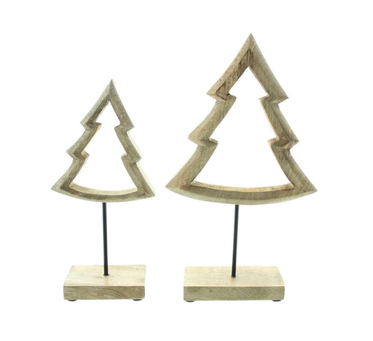 Weihnachtsdeko "Tanne" 2er Set - Höhe 25 cm bis 32 cm