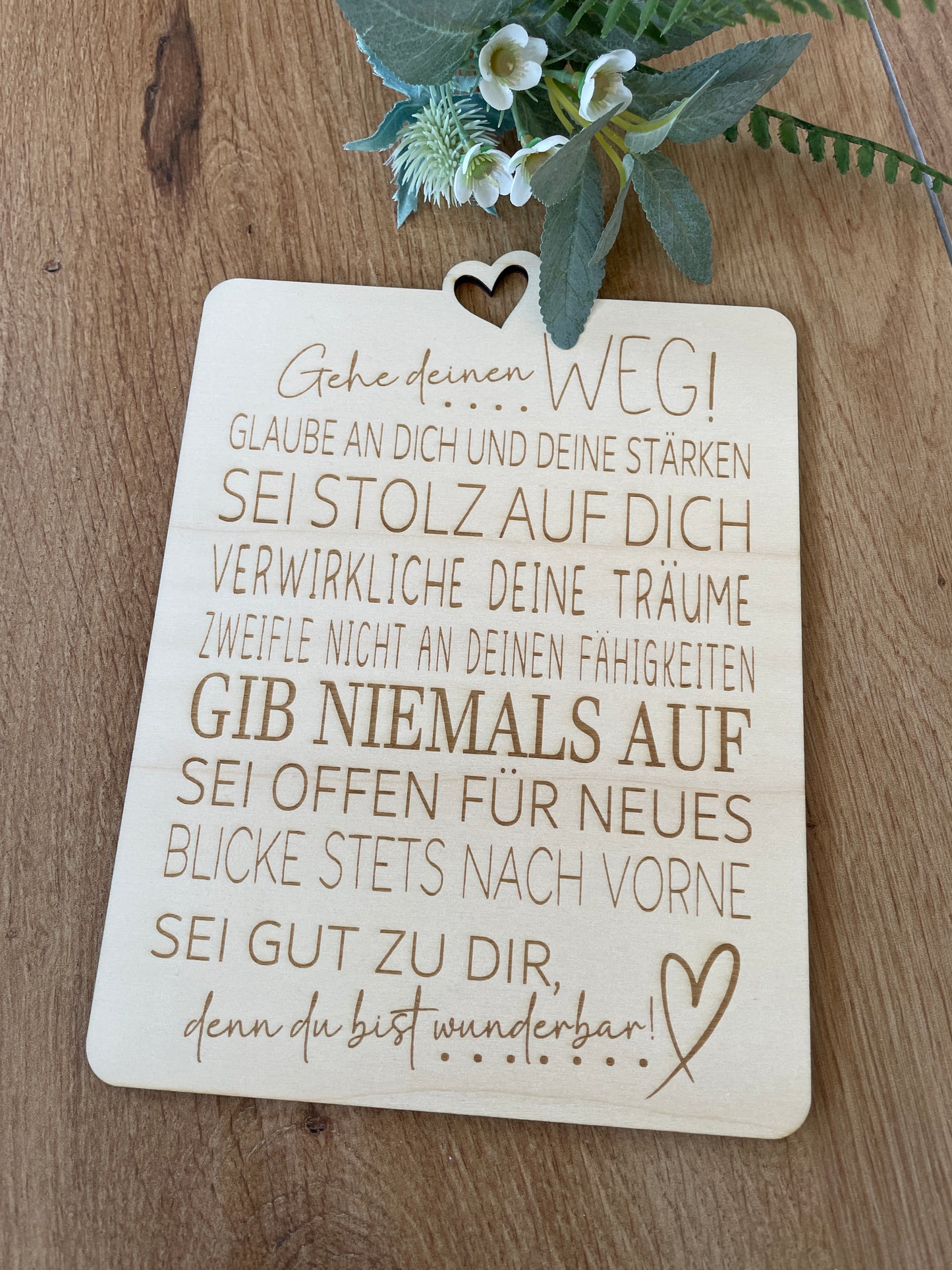 Dekobrettchen "Gehe deinen Weg" 22cmx17cm