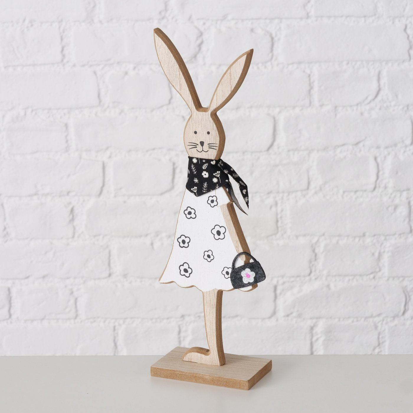 2er- Set Osterhasen Nelda&Neldo aus Holz und Textil, Höhe 31 cm