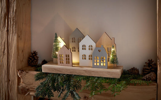 LED-Board "Häuser" - Weihnachtsdeko für den Innenbereich