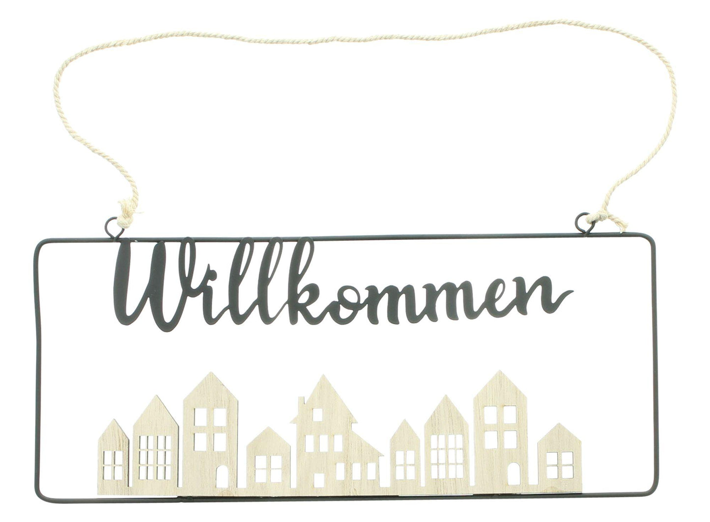 Hänger "Willkommen" - 30 x 13 cm