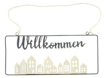 Hänger "Willkommen" - 30 x 13 cm