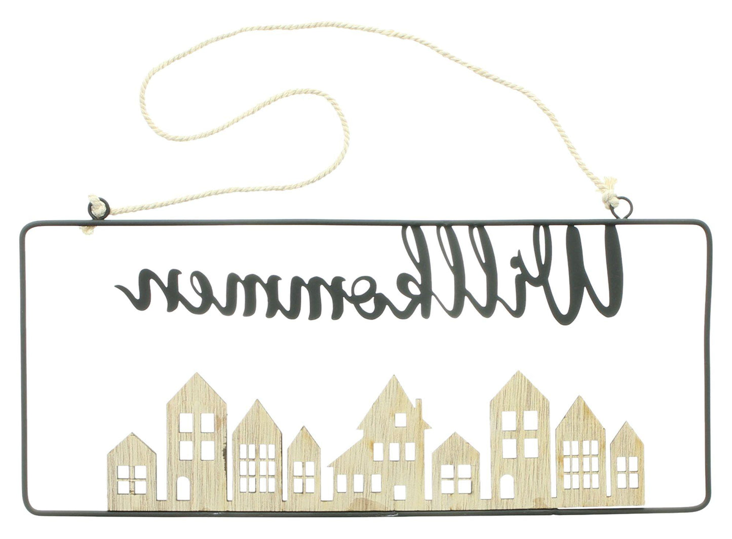 Hänger "Willkommen" - 30 x 13 cm