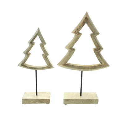 Weihnachtsdeko "Tanne" 2er Set - Höhe 25 cm bis 32 cm