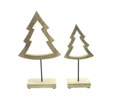 Weihnachtsdeko "Tanne" 2er Set - Höhe 25 cm bis 32 cm