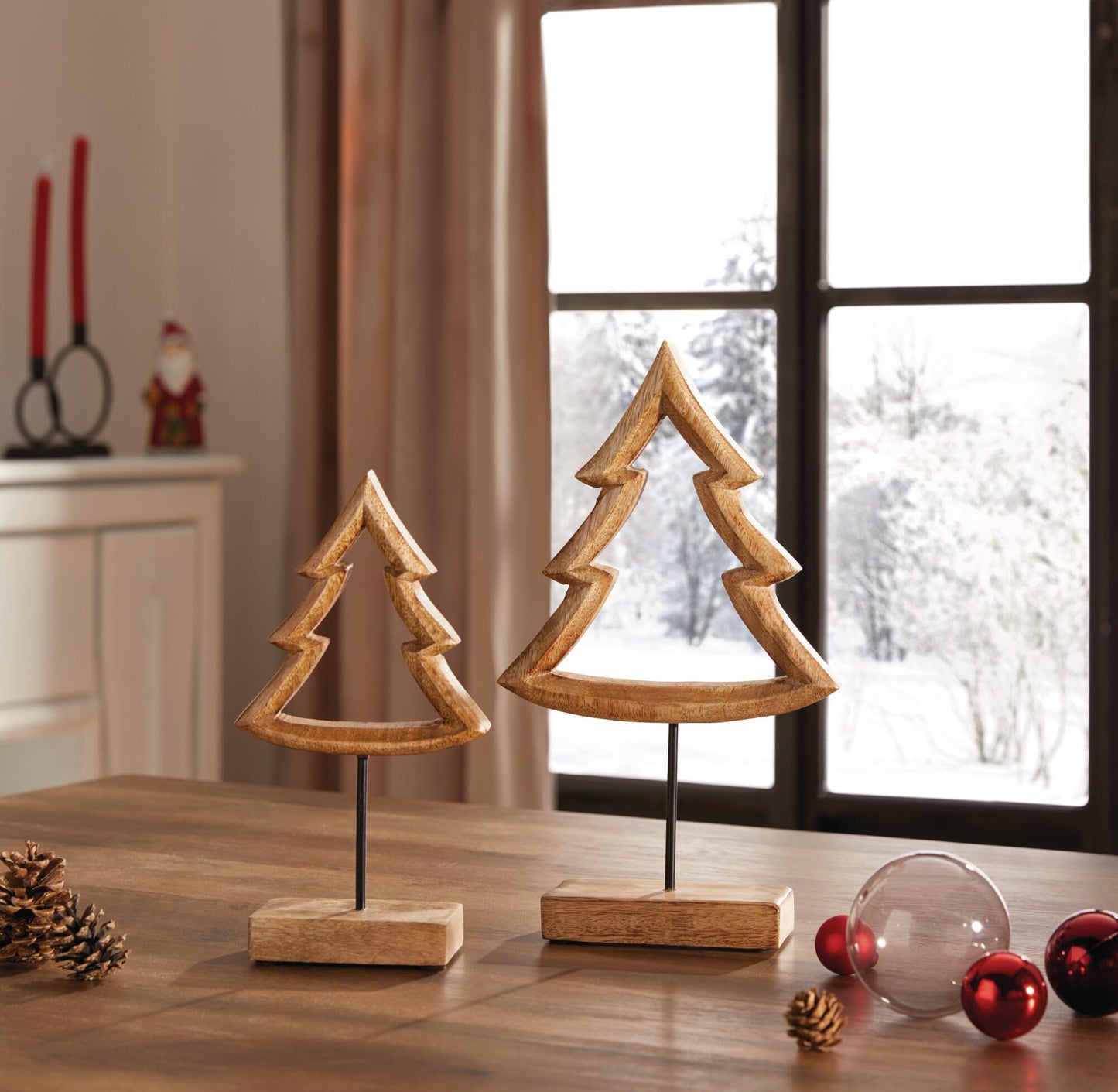 Weihnachtsdeko "Tanne" 2er Set - Höhe 25 cm bis 32 cm