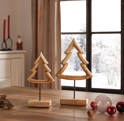 Weihnachtsdeko "Tanne" 2er Set - Höhe 25 cm bis 32 cm