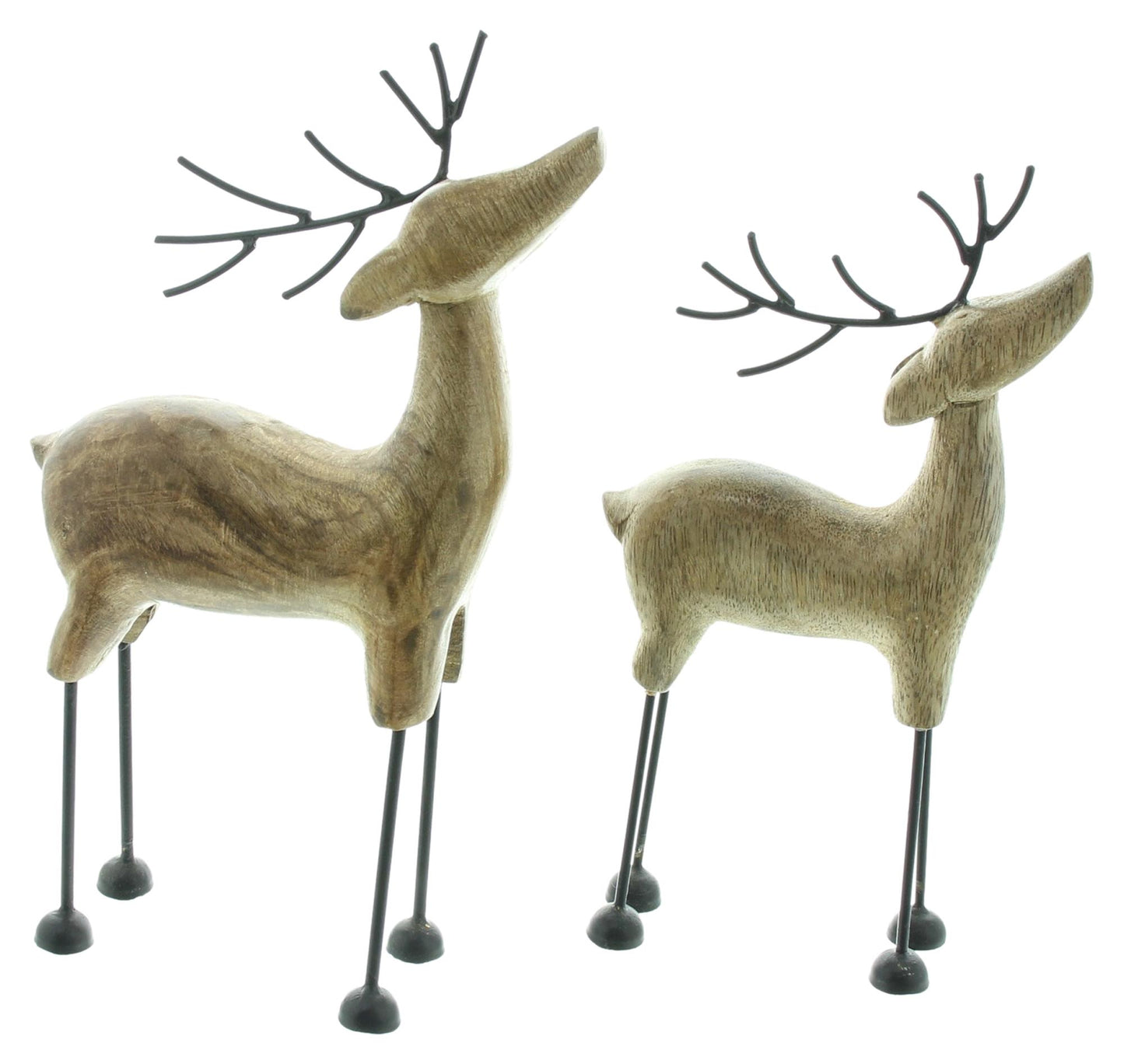 Rentier "Mangoholz" 2er Set - Höhe 24 cm und 27 cm