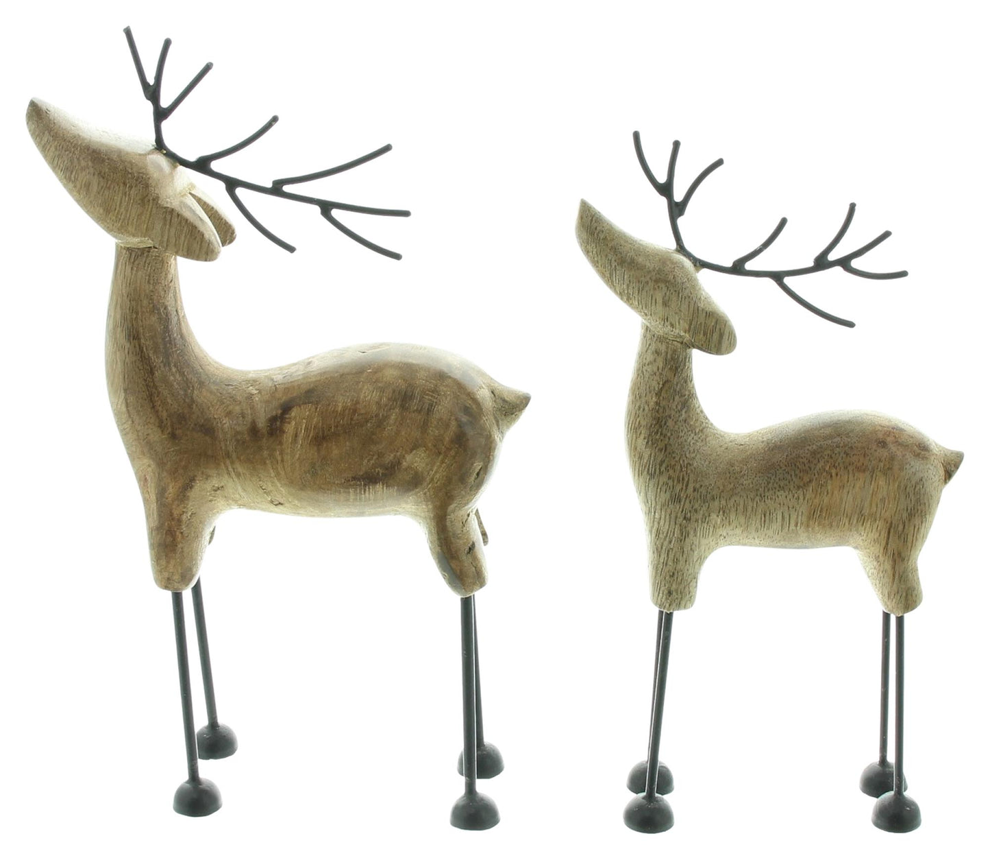 Rentier "Mangoholz" 2er Set - Höhe 24 cm und 27 cm