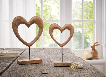 Holzdeko Herz - 2er Set