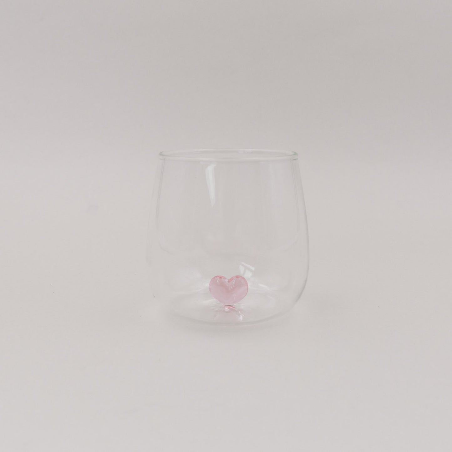 Eulenschnitt, Trinkglas Herzfigur rosa