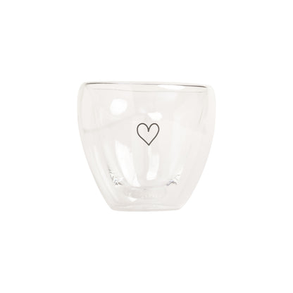 Eulenschnitt Doppelwandiges Herzglas 200 ml