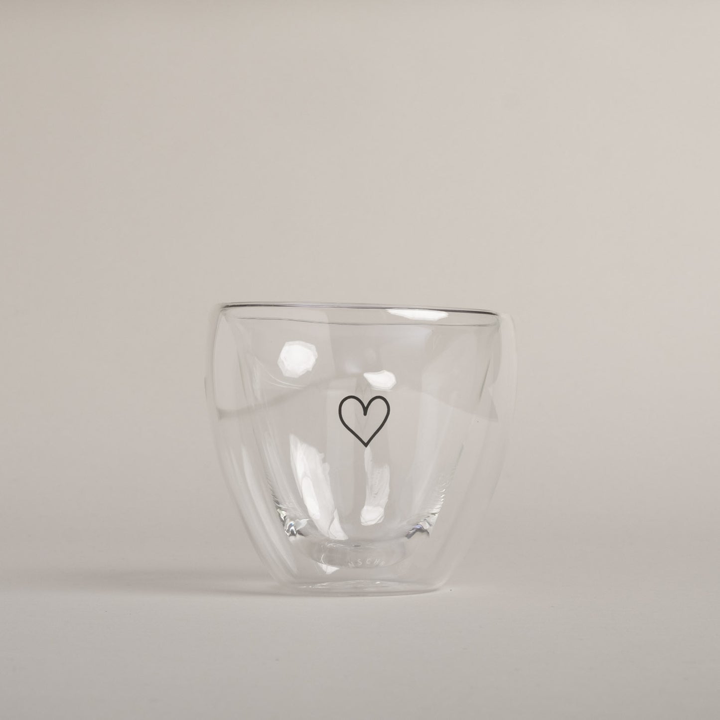 Eulenschnitt Doppelwandiges Herzglas 200 ml