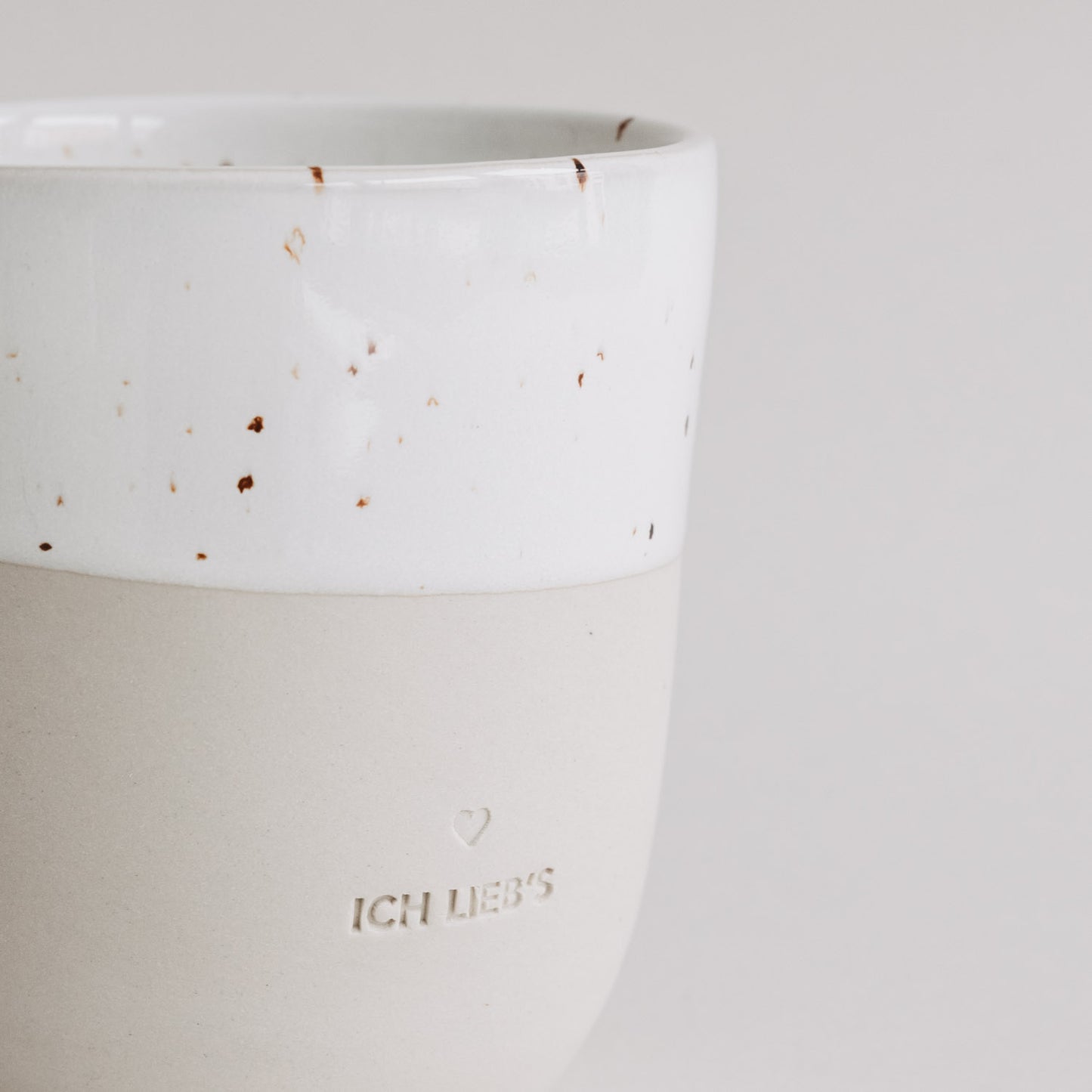 Eulenschnitt Becher Ich lieb's aus Steingut