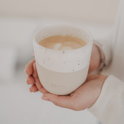 Eulenschnitt Becher Ich lieb's aus Steingut