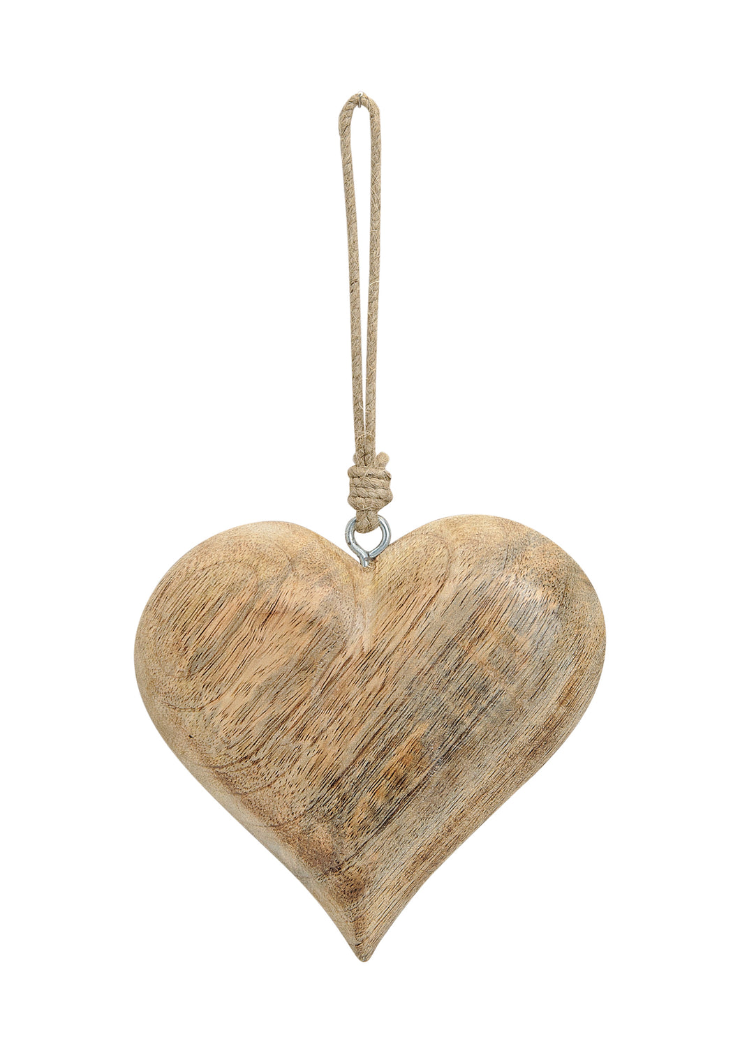 Hängendes Herz in braun aus Holz, 15 cm