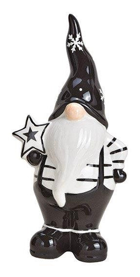 Nikolaus "Werner" und "Daniel" aus Keramik in den Farben weiß/schwarz, (B/H/T) 10x21x7 cm