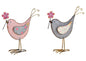 Vogelset "Doris" und "Rosi" aus Metall in den Farben Grau und Pink, Einzeln erhältlich, (B/H/T) 15x17x5 cm