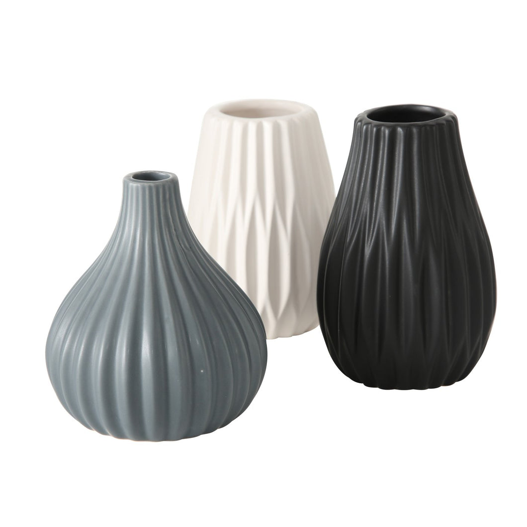 Vase Wilma aus Steingut Keramik in der Farbe schwarz