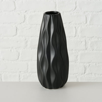 Vase "Luana" aus Keramik, Farbe schwarz, zwei Varianten, skandinavischer Style