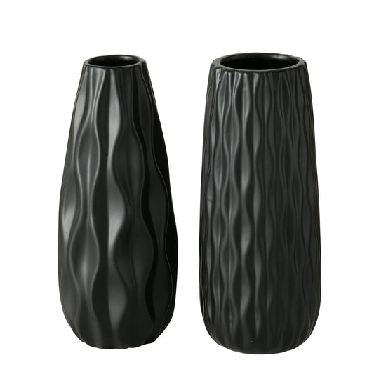 Vase "Luana" aus Keramik, Farbe schwarz, zwei Varianten, skandinavischer Style