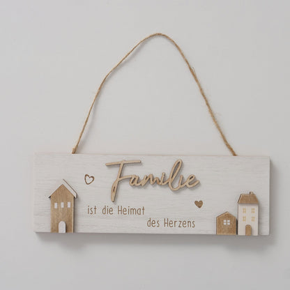 Dekoschild zum Aufhängen,  Familie, Zuhause, 2 Varianten, Dekoration