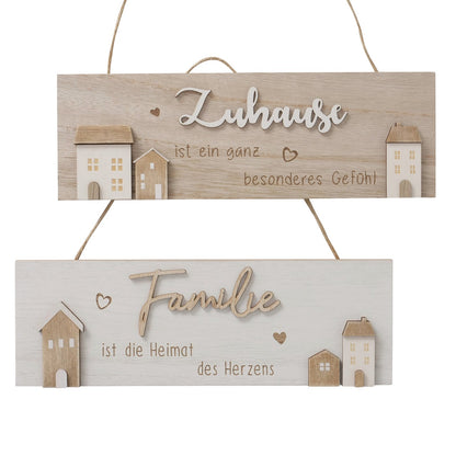 Dekoschild zum Aufhängen,  Familie, Zuhause, 2 Varianten, Dekoration